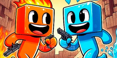 gameplay large view Fire and Water Blockman  gameplay small view