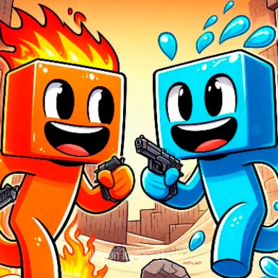 gameplay large view Fire and Water Blockman  gameplay small view
